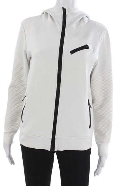 ALALA Womens White Full Zip Hoodie Long Sleeve Size S