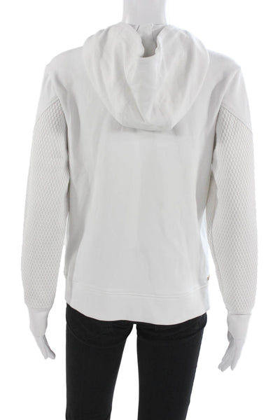 ALALA Womens White Full Zip Hoodie Long Sleeve Size S