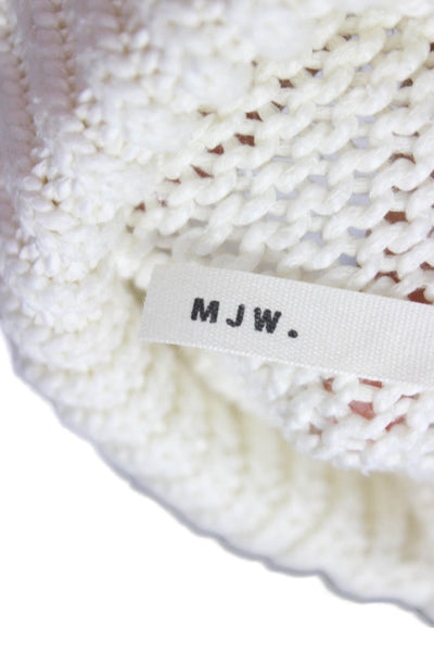 MJW. Unisex White Mock Neck Long Sleeve Pullover Size S
