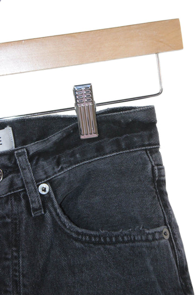 Agolde Women Petites Cropped Straight Black Mid Rise Jeans Size 23