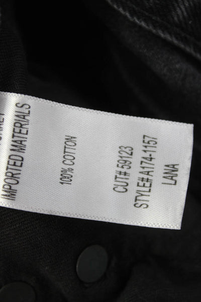 Agolde Women Petites Cropped Straight Black Mid Rise Jeans Size 23