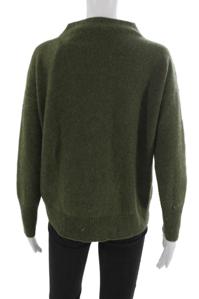 Vince Unisex Green 100% Cashmere Mock Neck Pullover Sweater Size 2XS