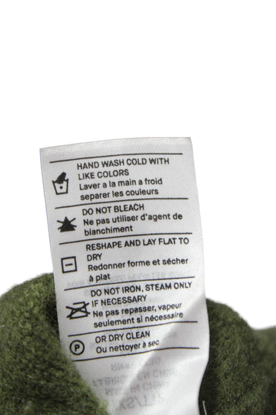 Vince Unisex Green 100% Cashmere Mock Neck Pullover Sweater Size 2XS