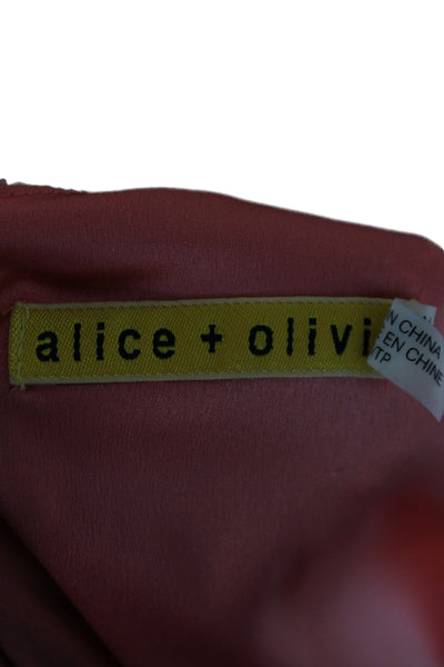 Alice + Olivia Women Romper Orange Paisley Scoop Neck Sleeveless Size XS