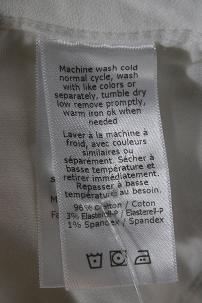 Sanctuary Womens White Cropped Mid Rise Cotton Blend Jeans Size 25