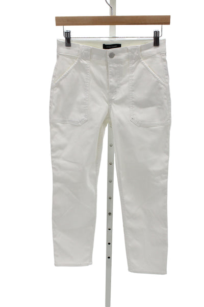 Sanctuary Womens Ankle Pants White Cotton Blend Utility Button Size 26