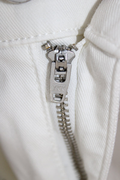Sanctuary Womens Ankle Pants White Cotton Blend Utility Button Size 26