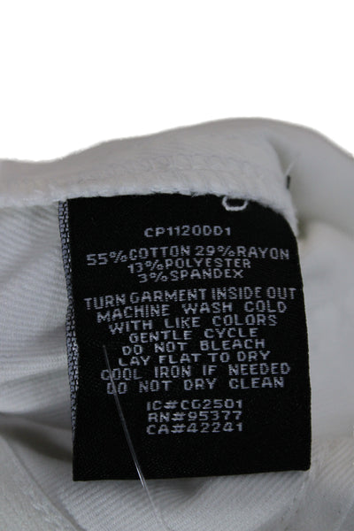 Sanctuary Womens Ankle Pants White Cotton Blend Utility Button Size 26