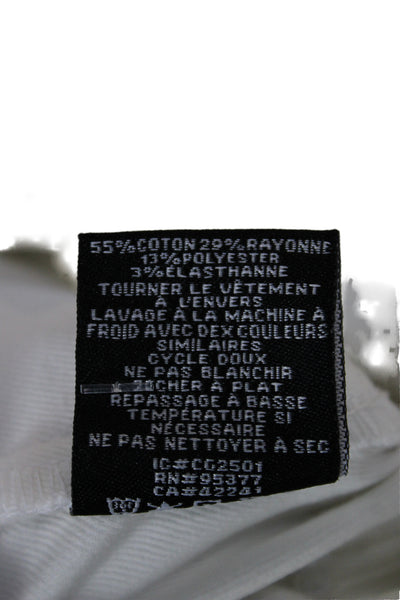 Sanctuary Womens Ankle Pants White Cotton Blend Utility Button Size 26