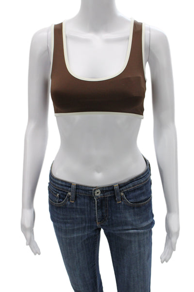 Port De O Bras Womens Sports Bra Brown Polyamide Athletic Size XS