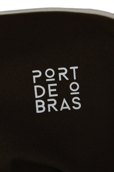 Port De O Bras Womens Sports Bra Brown Polyamide Athletic Size XS