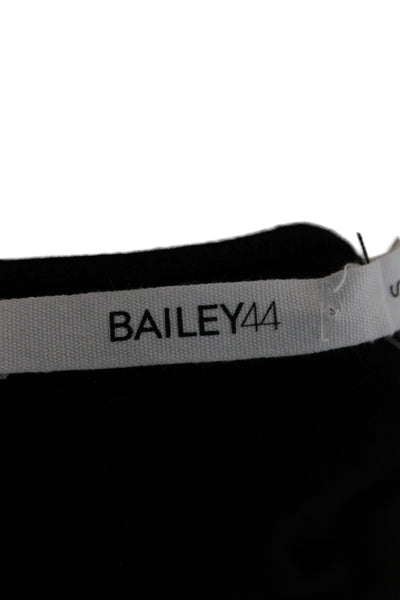 Bailey 44 Women Black Scoop Neck Long Sleeve Basic Blouse Polyurethane Size S