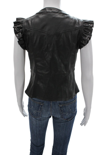 Bailey 44 Women Black Scoop Neck Long Sleeve Basic Blouse Polyurethane Size S