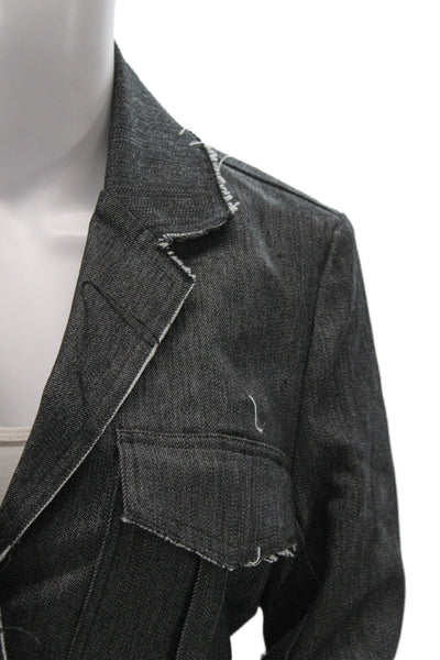 Artelier Nicole Miller Women Military Jacket Gray Petites Size S