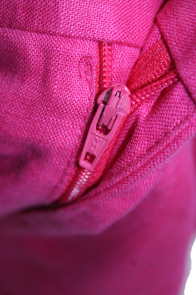 Ralph Lauren Purple Label Women Pink Linen Dress Pants Button Inseam 32 Size 36