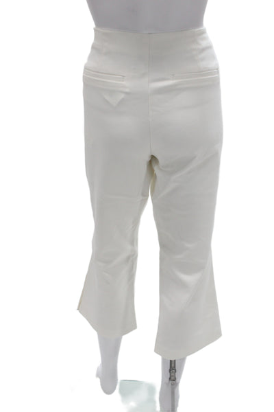Ecru Women Capri Pants Ivory Cotton Nautical Zip Size 8