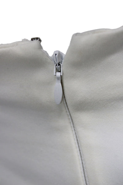 Ecru Women Capri Pants Ivory Cotton Nautical Zip Size 8