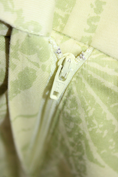 Lafayette 148 New York Womens Pantsuit Green Floral Long Sleeve Cotton Size 12