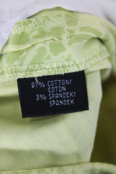 Lafayette 148 New York Womens Pantsuit Green Floral Long Sleeve Cotton Size 12