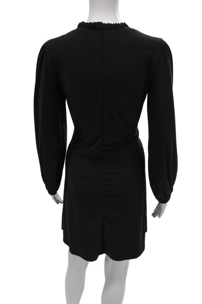 Tash + Sophie Women Dresses Black Shift Long Sleeve High Neck Mini Size M