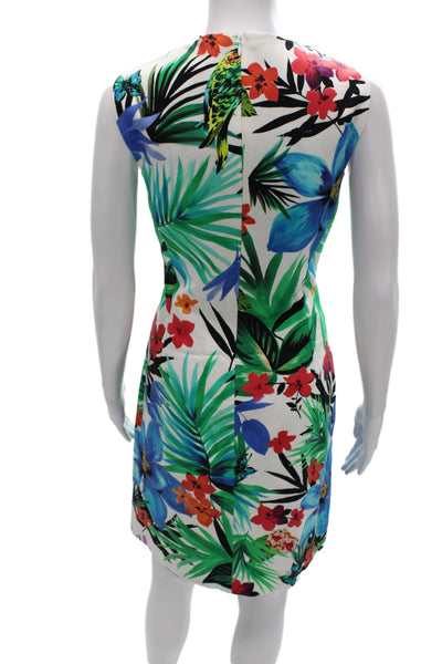 Etcetera Womens Sheath Dress Floral Cotton Sleeveless Knee Size 6