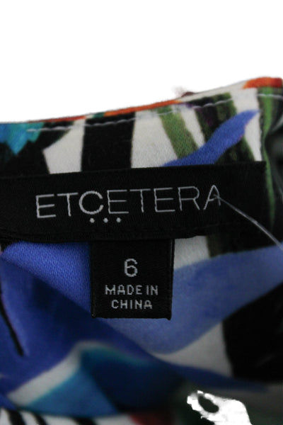 Etcetera Womens Sheath Dress Floral Cotton Sleeveless Knee Size 6
