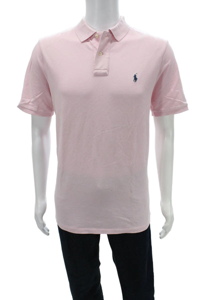 Polo Ralph Lauren Mens Pink Cotton Short Sleeve Collared Polo Size L