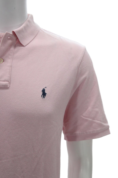 Polo Ralph Lauren Mens Pink Cotton Short Sleeve Collared Polo Size L
