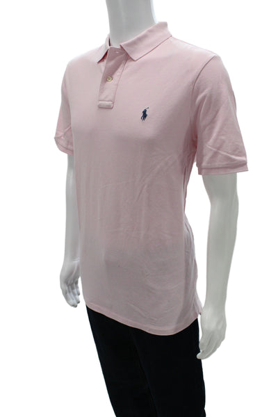 Polo Ralph Lauren Mens Pink Cotton Short Sleeve Collared Polo Size L