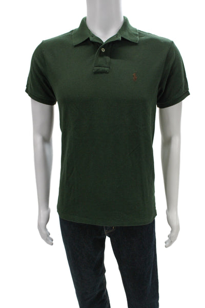 Polo Ralph Lauren Men Green Cotton Short Sleeve Classic Polo Shirt Size M