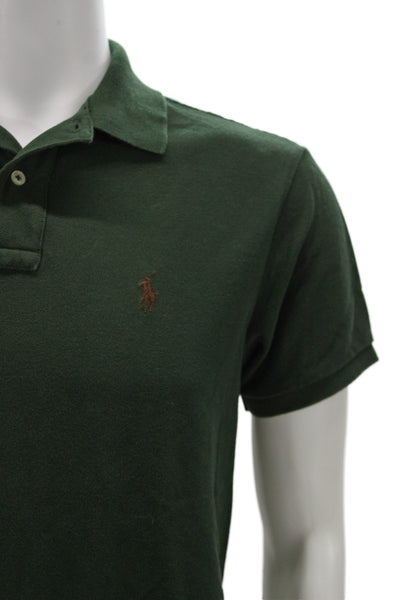 Polo Ralph Lauren Men Green Cotton Short Sleeve Classic Polo Shirt Size M