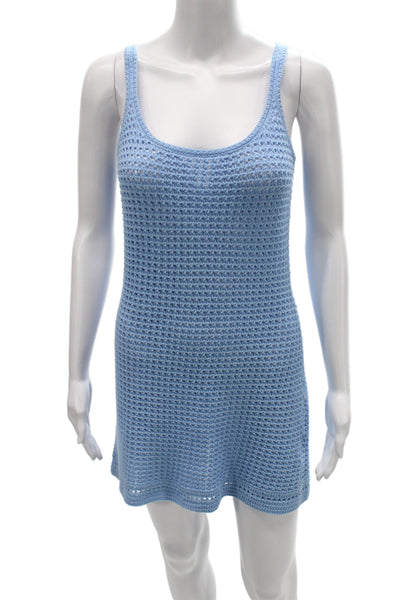 Venroy Women Light Blue Tank Dress Swimwear Polyester Spandex Sleeveless Size S