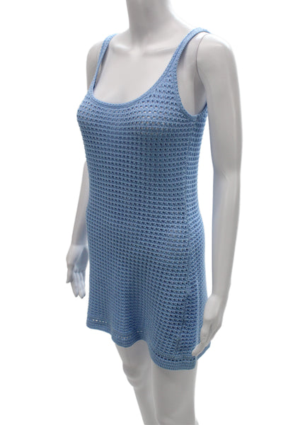 Venroy Women Light Blue Tank Dress Swimwear Polyester Spandex Sleeveless Size S