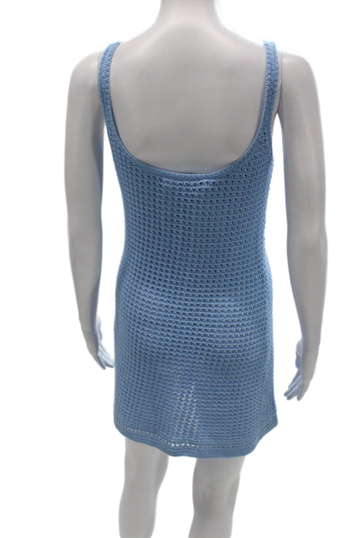 Venroy Women Light Blue Tank Dress Swimwear Polyester Spandex Sleeveless Size S