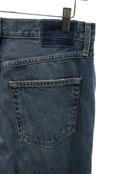 Amo Women Cropped Straight Jeans Dark Blue 100% Cotton Mid Rise Size 27