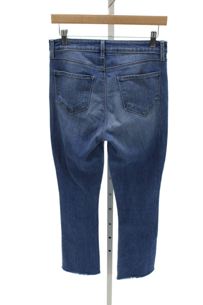 L'Agence Women Ankle Straight High Waist Blue Jeans Size 27