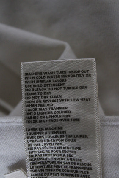 L'Agence Women Cropped Skinny Jeans White Mid-Rise Size 27