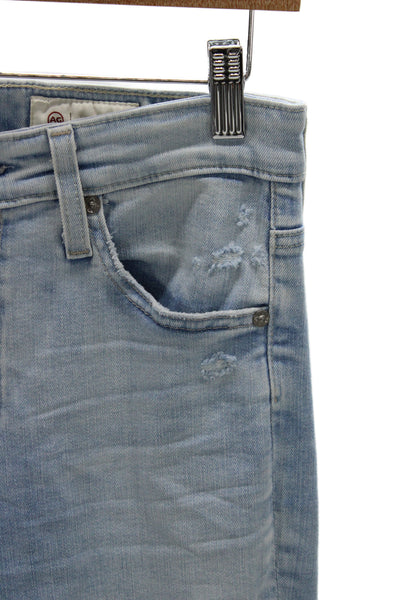AG Women Light Blue High Waist Bootcut Cropped Jeans Size 27