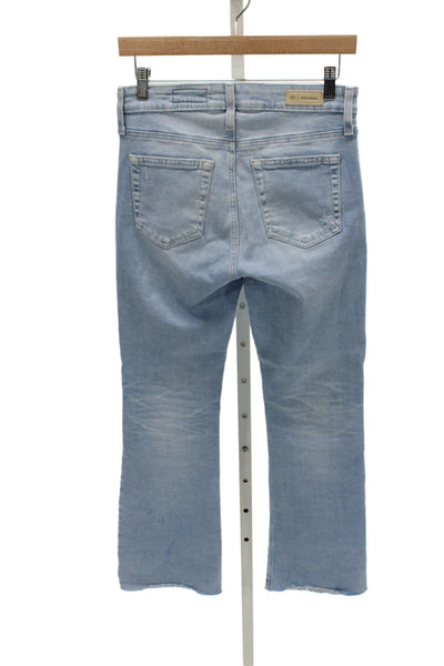 AG Women Light Blue High Waist Bootcut Cropped Jeans Size 27