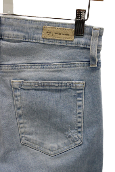 AG Women Light Blue High Waist Bootcut Cropped Jeans Size 27