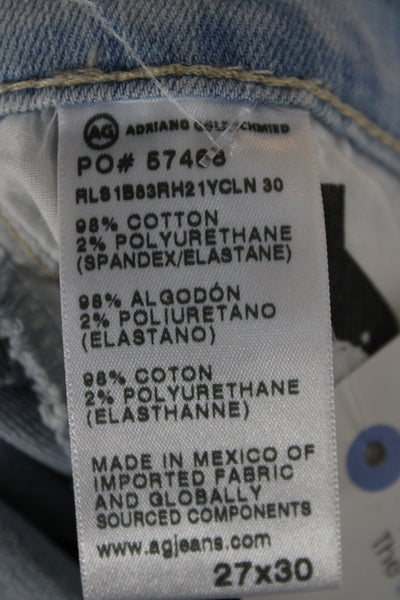 AG Women Light Blue High Waist Bootcut Cropped Jeans Size 27