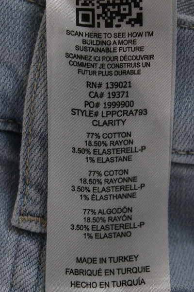 Frame Womens Cropped Wide Leg High Waist Jeans Light Blue Size 27