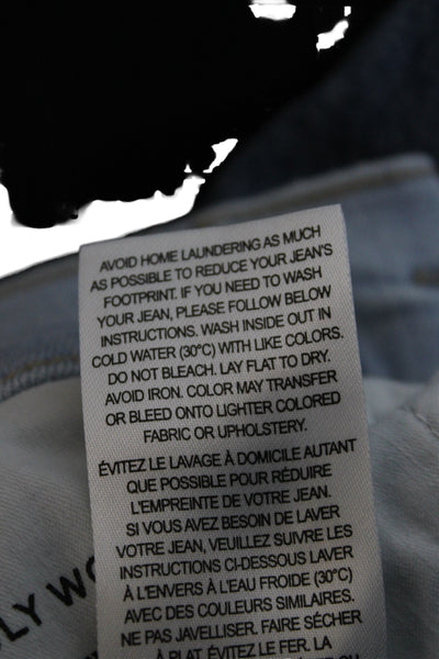 Frame Womens Cropped Wide Leg High Waist Jeans Light Blue Size 27