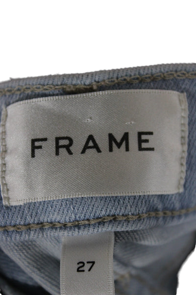 Frame Womens Cropped Wide Leg High Waist Jeans Light Blue Size 27