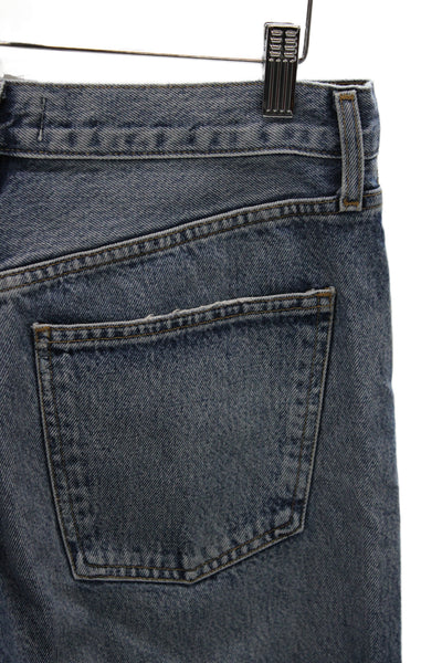 Agolde Unisex Cropped Straight High Waist Blue Organic Cotton Jeans Size 27