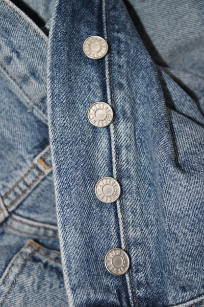 Agolde Unisex Cropped Straight High Waist Blue Organic Cotton Jeans Size 27