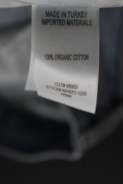 Agolde Unisex Cropped Straight High Waist Blue Organic Cotton Jeans Size 27