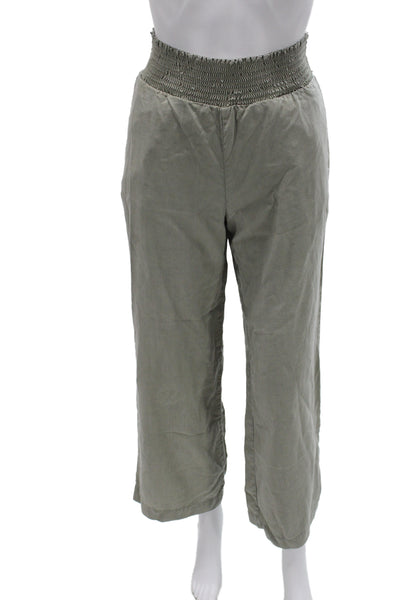 Bella Dahl Women Cropped Bohemian Gray Tencel Lyocell Pants Size XS