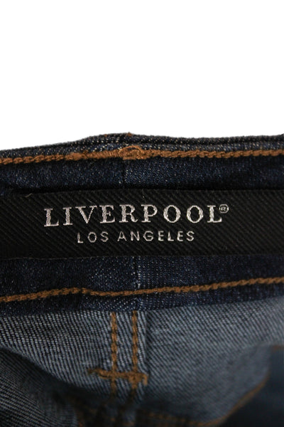 Liverpool Los Angeles Womens Skinny Ankle Jeans Dark Blue 90% Cotton Size 26