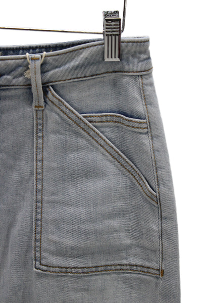 Driftwood Unisex Cropped Straight Jeans Light Blue High Rise 95% Cotton Size 28